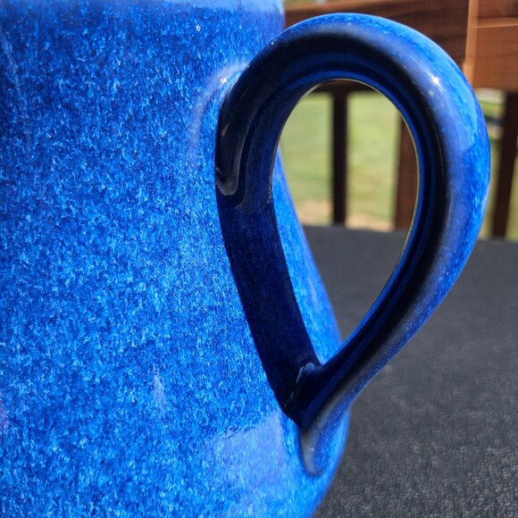 Vintage 2003 Pigeon River Pottery Handmade Blue Marble Glazed 7 Inch Pitcher - Picture 15 of 16